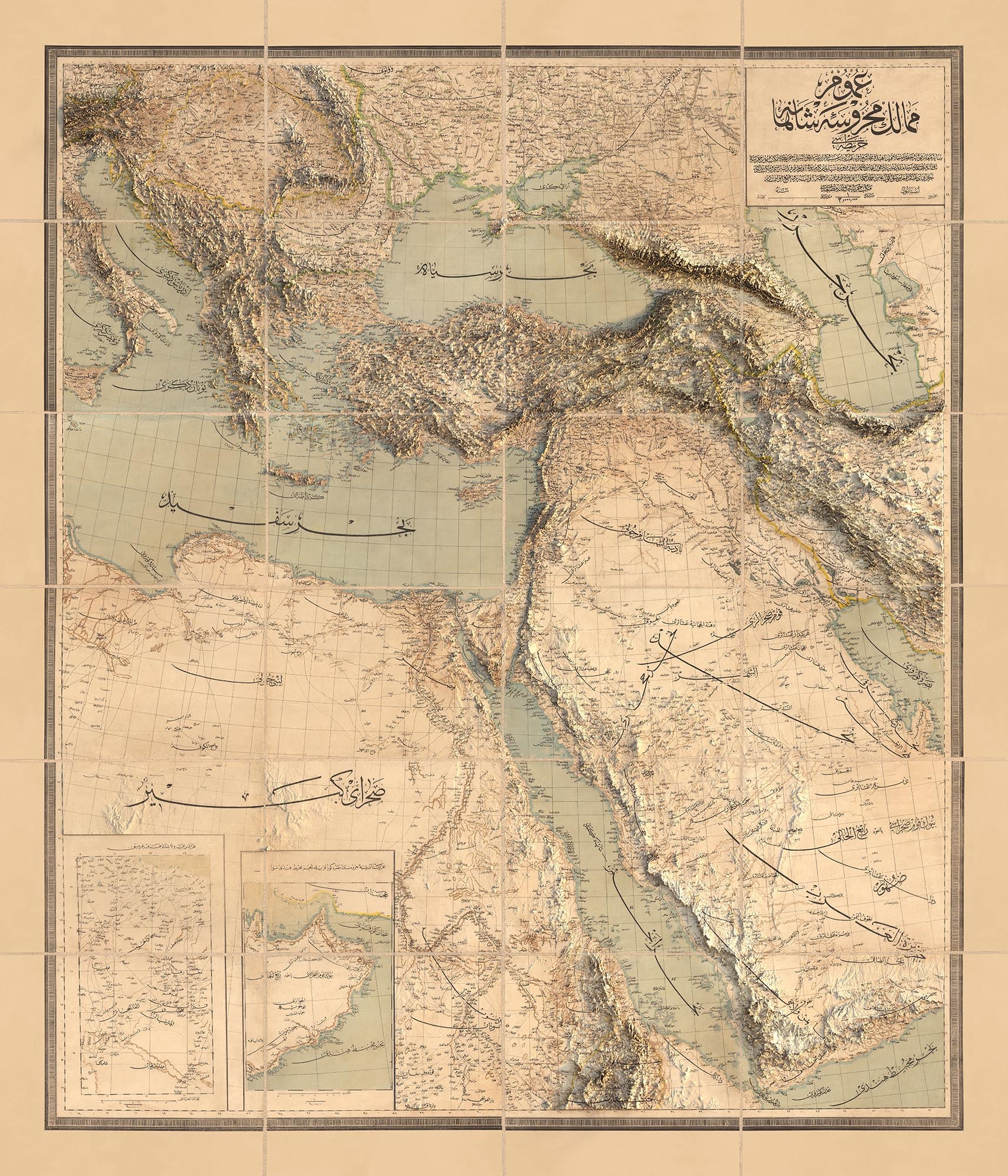 Old Map Of The Middle East In Arabic Script 1890 Ottoman Empire Ba old-map-of-the-middle-east-in-arabic-script-1890-ottoman-empire-ba